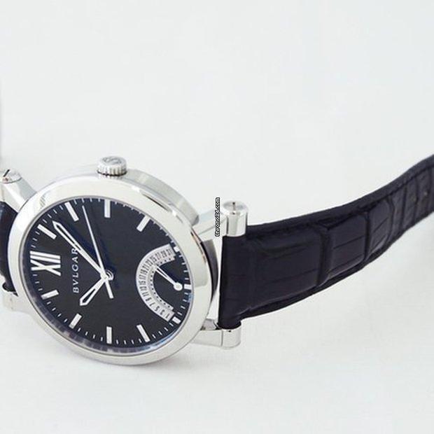 Bulgari Sotirio Automatic Men's Watch Steel Case With Leather Strap Authentic Luxury Timepiece