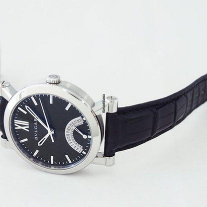 Bulgari Sotirio Automatic Men's Watch Steel Case With Leather Strap Authentic Luxury Timepiece