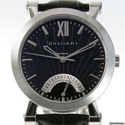 Bulgari Sotirio Automatic Men's Watch Steel Case With Leather Strap Authentic Luxury Timepiece