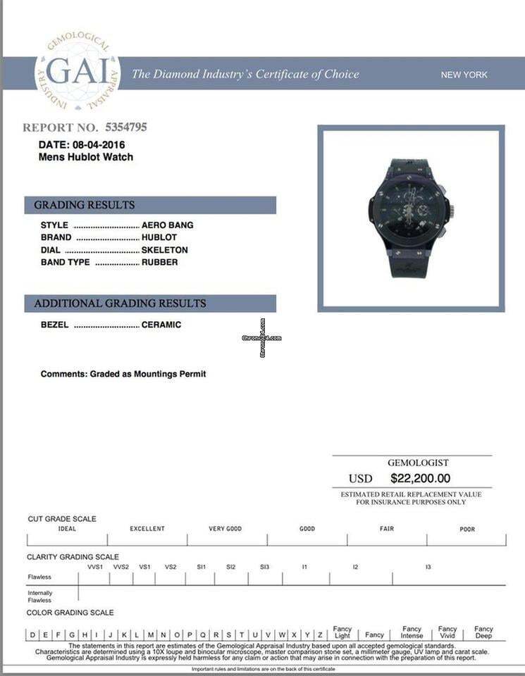 Hublot Big Bang Aero Bang Automatic Men's Watch Steel Case With Rubber Strap Authentic Luxury Timepiece