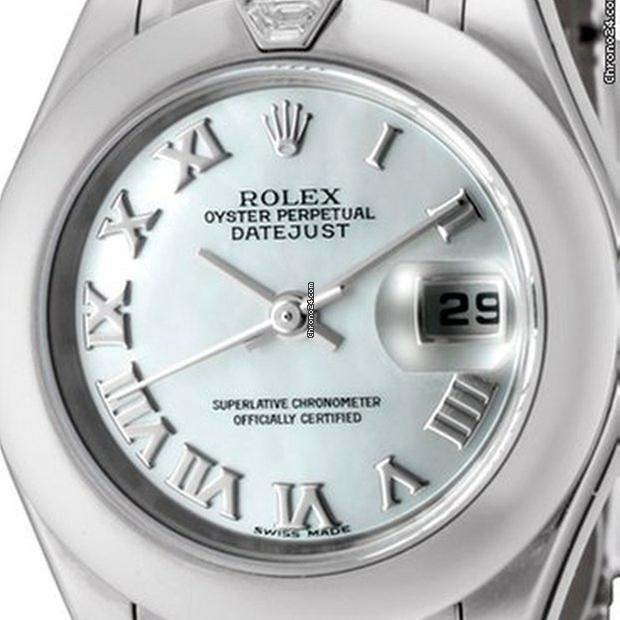 Rolex Automatic Women's Watch With White Gold Case and Strap Authentic Luxury Timepiece