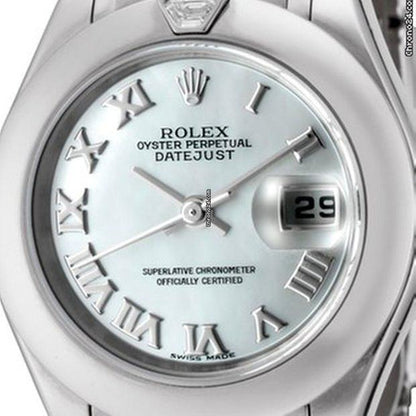 Rolex Automatic Women's Watch With White Gold Case and Strap Authentic Luxury Timepiece