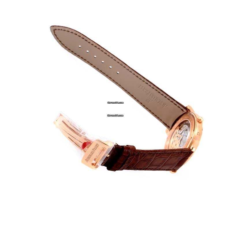 Audemars Piguet Jules Audemars Automatic Men's Watch Rose Gold Case With Leather Strap Authentic Luxury Timepiece