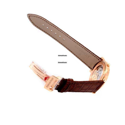 Audemars Piguet Jules Audemars Automatic Men's Watch Rose Gold Case With Leather Strap Authentic Luxury Timepiece