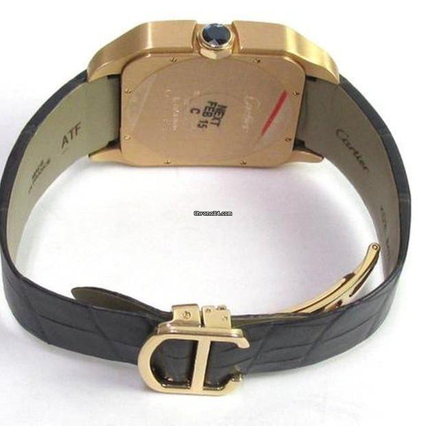 Cartier Santos Dumont Manual winding Men's Watch Rose Gold Case With Leather Strap Authentic Luxury Timepiece
