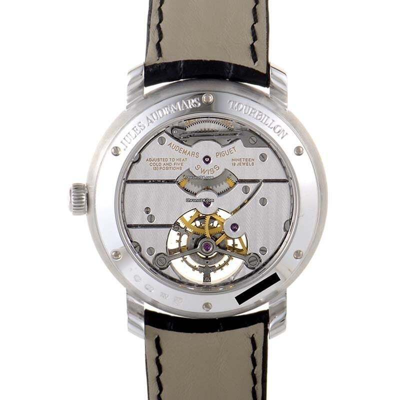 Audemars Piguet Jules Audemars Manual winding Men's Watch White Gold Case With Leather Strap Authentic Luxury Timepiece