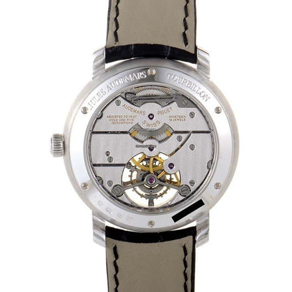 Audemars Piguet Jules Audemars Manual winding Men's Watch White Gold Case With Leather Strap Authentic Luxury Timepiece