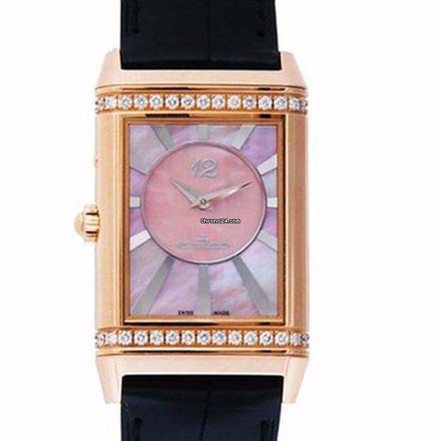 Jaeger-LeCoultre Grande Reverso Lady Ultra Thin Duetto Duo Manual winding Women's Watch Rose Gold Case With Leather Strap Authentic Luxury Timepiece