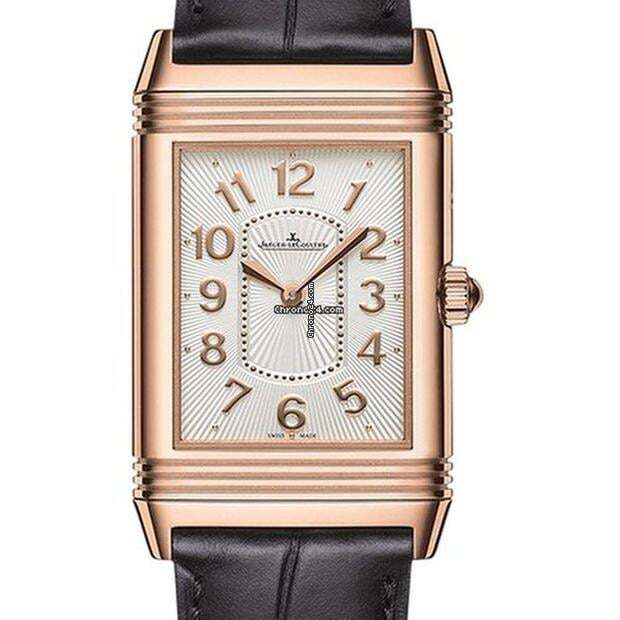 Jaeger-LeCoultre Grande Reverso Lady Ultra Thin Duetto Duo Manual winding Women's Watch Rose Gold Case With Leather Strap Authentic Luxury Timepiece