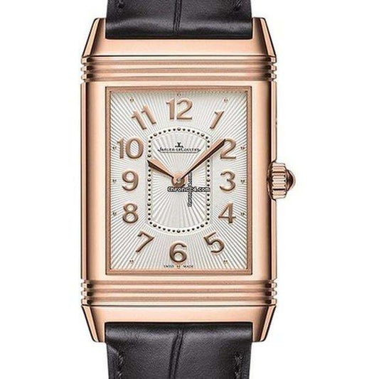 Jaeger-LeCoultre Grande Reverso Lady Ultra Thin Duetto Duo Manual winding Women's Watch Rose Gold Case With Leather Strap Authentic Luxury Timepiece