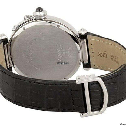 Cartier Pasha Automatic Men's Watch White Gold Case With Leather Strap Authentic Luxury Timepiece