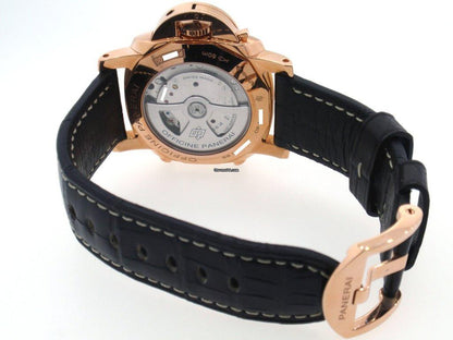 Panerai Luminor 1950 3 Days Chrono Flyback Automatic Men's Watch Rose Gold Case With Leather Strap Authentic Luxury Timepiece