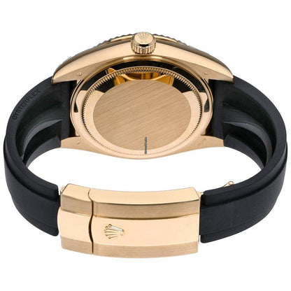 Rolex Sky-Dweller Automatic Men's Watch Yellow Gold Case With Rubber Strap Authentic Luxury Timepiece