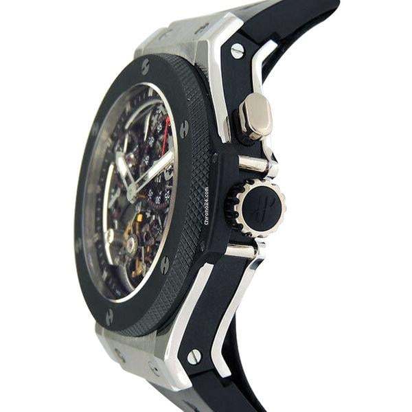 Hublot Bigger Bang Manual winding Men's Watch Platinum Case With Rubber Strap Authentic Luxury Timepiece