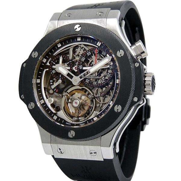 Hublot Bigger Bang Manual winding Men's Watch Platinum Case With Rubber Strap Authentic Luxury Timepiece
