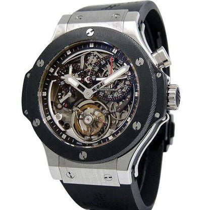Hublot Bigger Bang Manual winding Men's Watch Platinum Case With Rubber Strap Authentic Luxury Timepiece