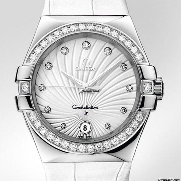 Omega Constellation Quartz Quartz Women's Watch Steel Case With Leather Strap Authentic Luxury Timepiece