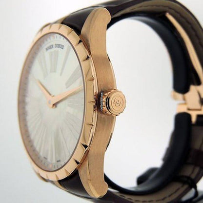 Roger Dubuis Excalibur Automatic Men's Watch Rose Gold Case With Leather Strap Authentic Luxury Timepiece