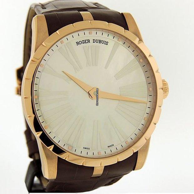 Roger Dubuis Excalibur Automatic Men's Watch Rose Gold Case With Leather Strap Authentic Luxury Timepiece