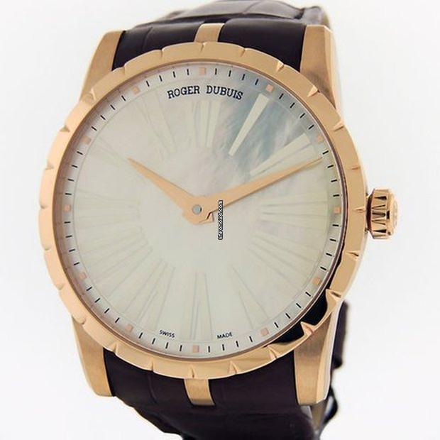 Roger Dubuis Excalibur Automatic Men's Watch Rose Gold Case With Leather Strap Authentic Luxury Timepiece