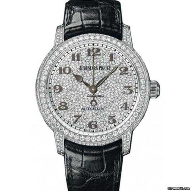 Audemars Piguet Jules Audemars Automatic Men's Watch White Gold Case With Leather Strap Authentic Luxury Timepiece