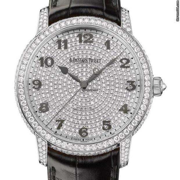 Audemars Piguet Jules Audemars Automatic Men's Watch White Gold Case With Leather Strap Authentic Luxury Timepiece