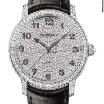 Audemars Piguet Jules Audemars Automatic Men's Watch White Gold Case With Leather Strap Authentic Luxury Timepiece