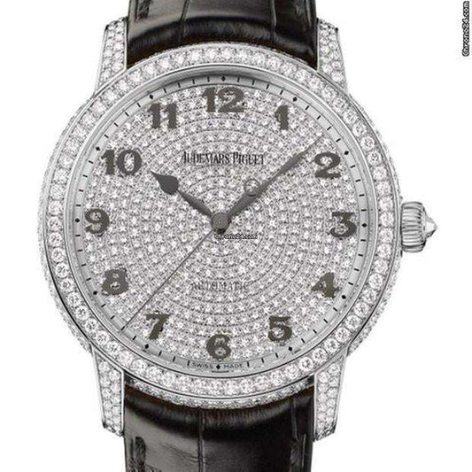 Audemars Piguet Jules Audemars Automatic Men's Watch White Gold Case With Leather Strap Authentic Luxury Timepiece