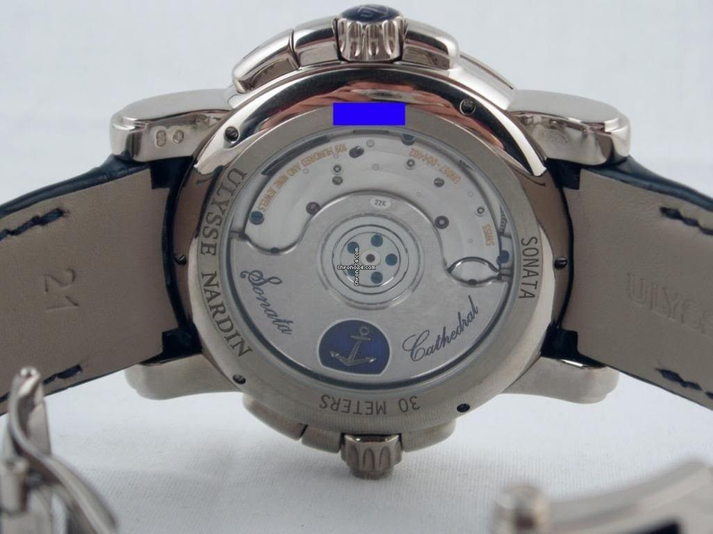 Ulysse Nardin Sonata Automatic Men's Watch White Gold Case With Leather Strap Authentic Luxury Timepiece