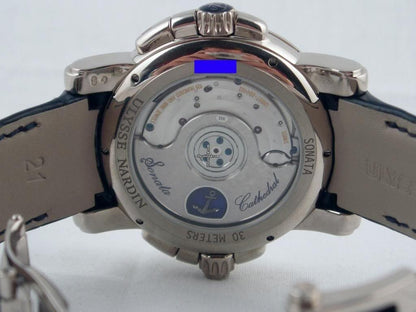 Ulysse Nardin Sonata Automatic Men's Watch White Gold Case With Leather Strap Authentic Luxury Timepiece