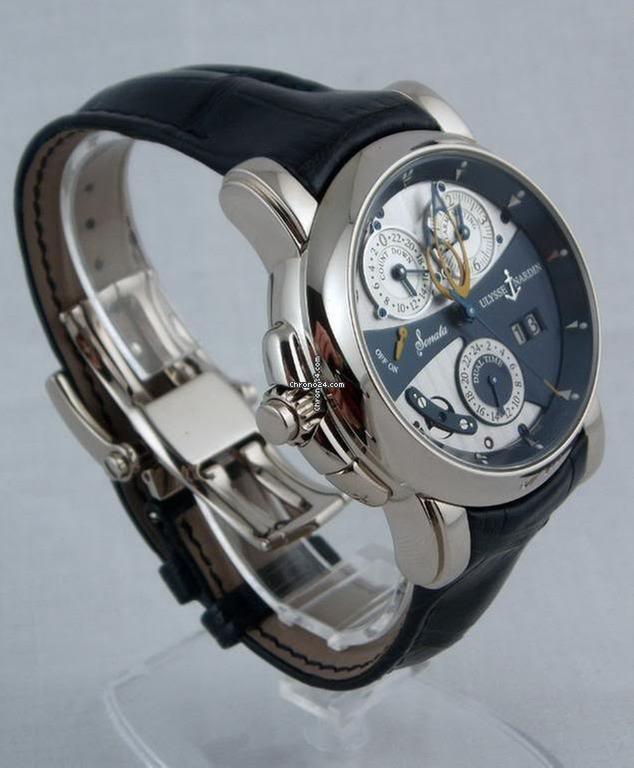 Ulysse Nardin Sonata Automatic Men's Watch White Gold Case With Leather Strap Authentic Luxury Timepiece