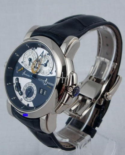 Ulysse Nardin Sonata Automatic Men's Watch White Gold Case With Leather Strap Authentic Luxury Timepiece
