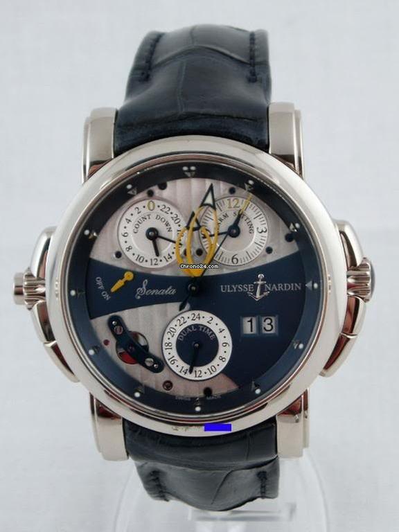 Ulysse Nardin Sonata Automatic Men's Watch White Gold Case With Leather Strap Authentic Luxury Timepiece