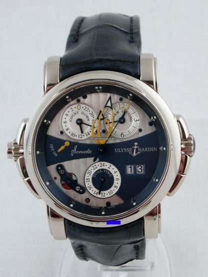 Ulysse Nardin Sonata Automatic Men's Watch White Gold Case With Leather Strap Authentic Luxury Timepiece
