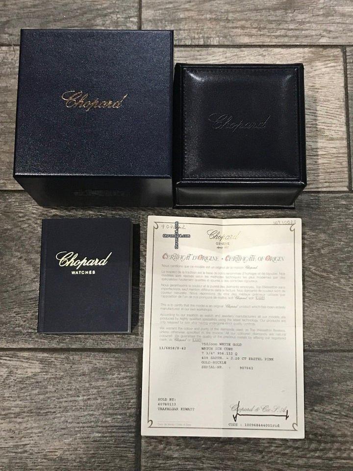 Chopard Ice Cube Quartz Women's Watch White Gold Case With Leather Strap Authentic Luxury Timepiece