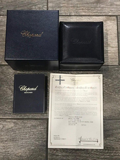 Chopard Ice Cube Quartz Women's Watch White Gold Case With Leather Strap Authentic Luxury Timepiece