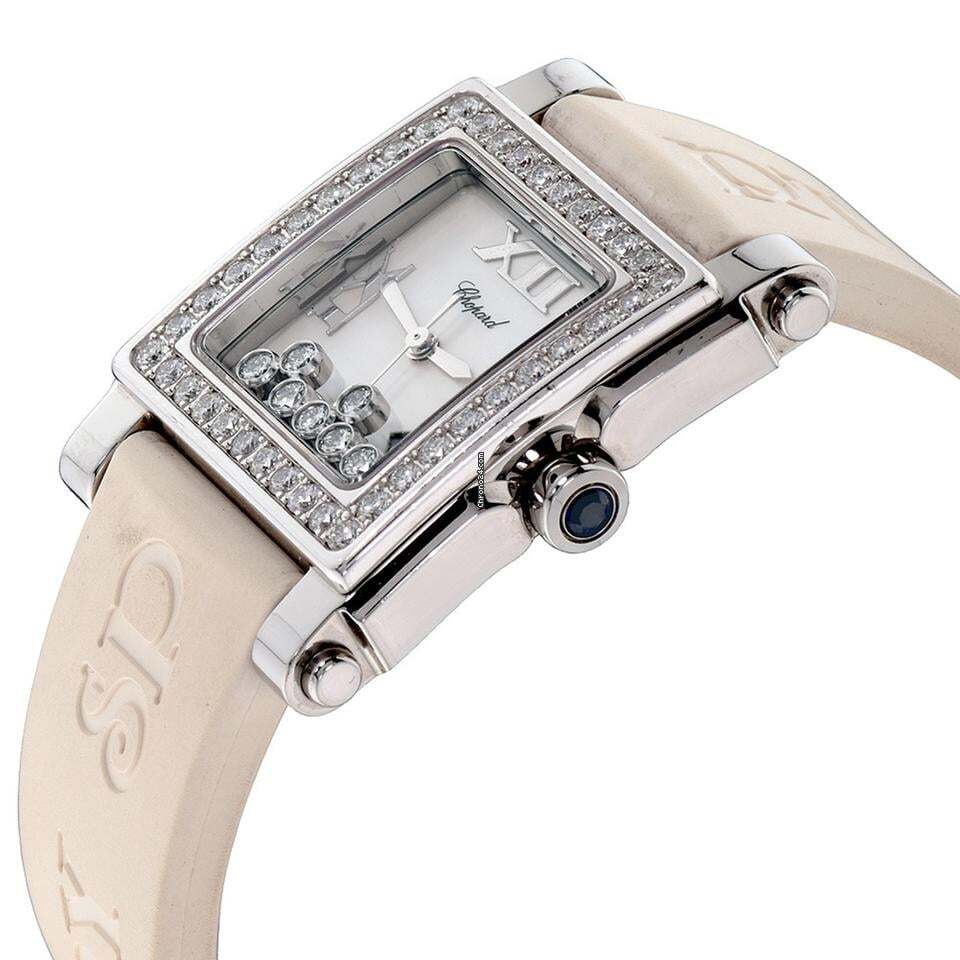 Chopard Happy Sport Women's Watch Steel Case With Rubber Strap Authentic Luxury Timepiece
