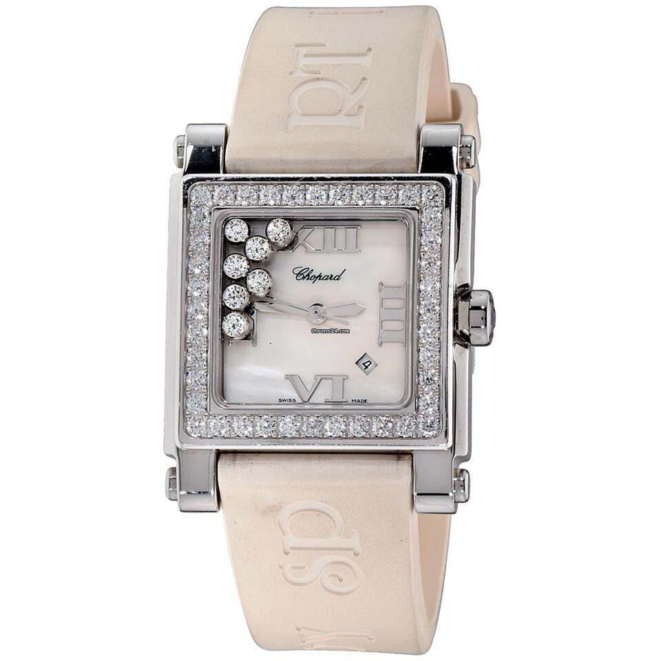Chopard Happy Sport Women's Watch Steel Case With Rubber Strap Authentic Luxury Timepiece