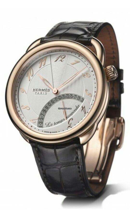 Hermès Arceau Automatic Men's Watch Rose Gold Case With Leather Strap Authentic Luxury Timepiece