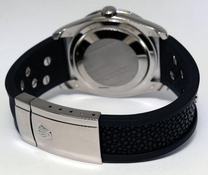 Rolex Datejust 36 Automatic Women's Watch White Gold Case With Rubber Strap Authentic Luxury Timepiece