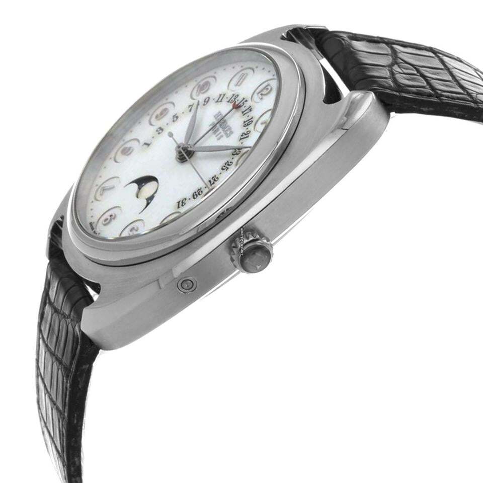 Hermès Dressage Automatic Men's Watch Platinum Case With Leather Strap Authentic Luxury Timepiece