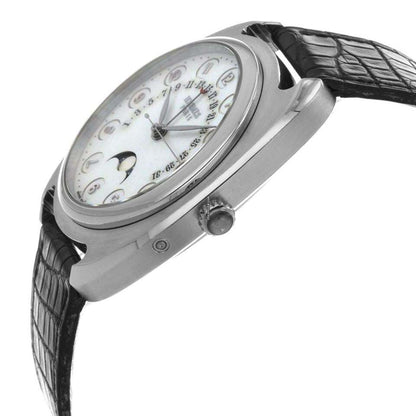 Hermès Dressage Automatic Men's Watch Platinum Case With Leather Strap Authentic Luxury Timepiece