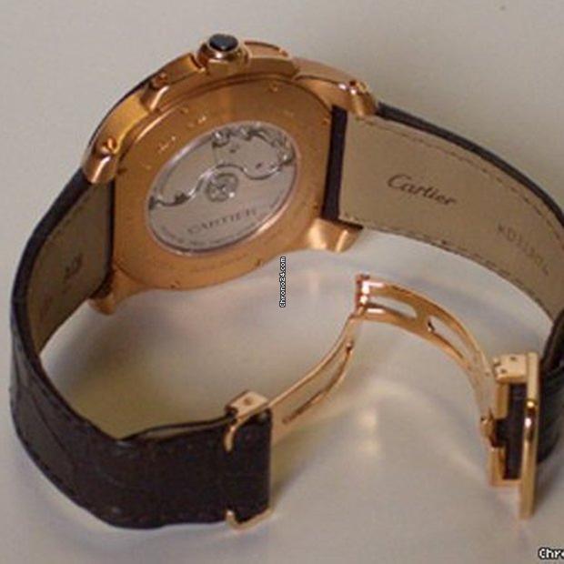 Cartier Calibre de Cartier Automatic Men's Watch Rose Gold Case With Leather Strap Authentic Luxury Timepiece