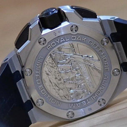 Audemars Piguet Royal Oak Offshore Chronograph Automatic Men's Watch Platinum Case With Rubber Strap Authentic Luxury Timepiece