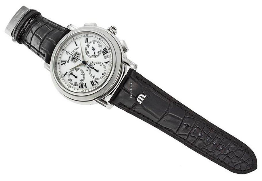 Maurice Lacroix Masterpiece Automatic Men's Watch Steel Case With Leather Strap Authentic Luxury Timepiece