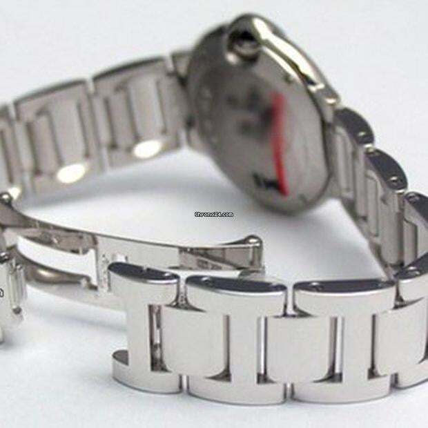 Cartier Ballon Bleu 28mm Quartz Women's Watch With White Gold Case and Strap Authentic Luxury Timepiece