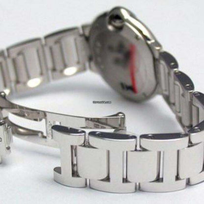 Cartier Ballon Bleu 28mm Quartz Women's Watch With White Gold Case and Strap Authentic Luxury Timepiece