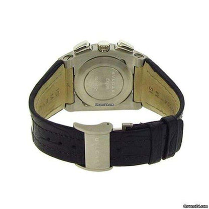 Bulgari Ergon Automatic Men's Watch Steel Case With Leather Strap Authentic Luxury Timepiece
