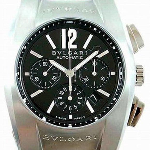Bulgari Ergon Automatic Men's Watch Steel Case With Leather Strap Authentic Luxury Timepiece