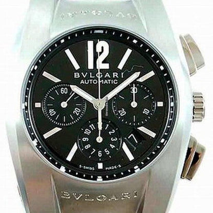 Bulgari Ergon Automatic Men's Watch Steel Case With Leather Strap Authentic Luxury Timepiece